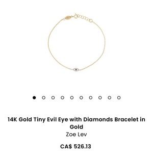 Zoe Lev 14K Gold Tiny Evil Eye with Diamonds Bracelet in Gold
